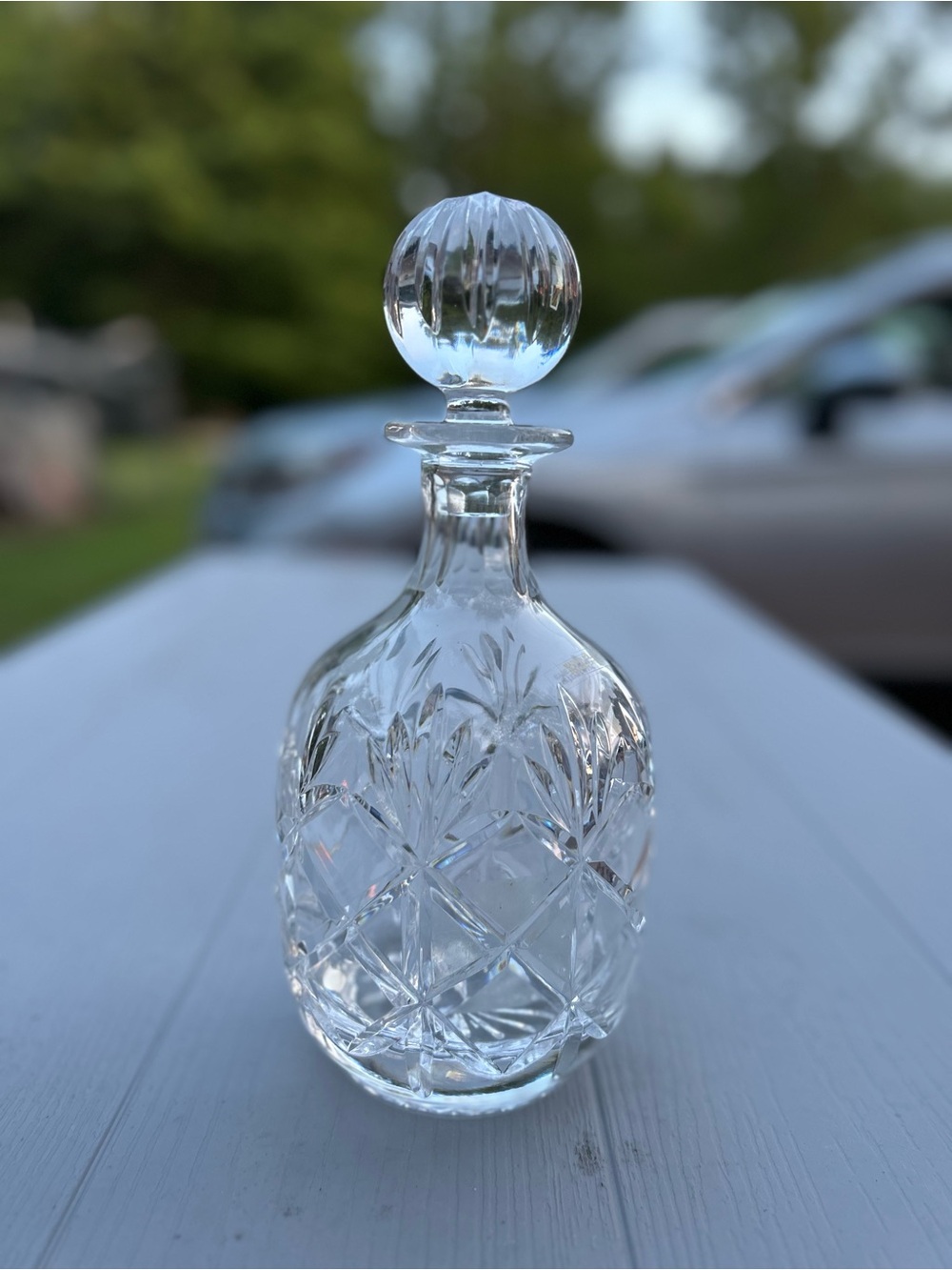 NEW VINTAGE TOWLE WHISKEY VODKA GIN ETCHED LEAD CRYSTAL GLASS DECANTER POLAND